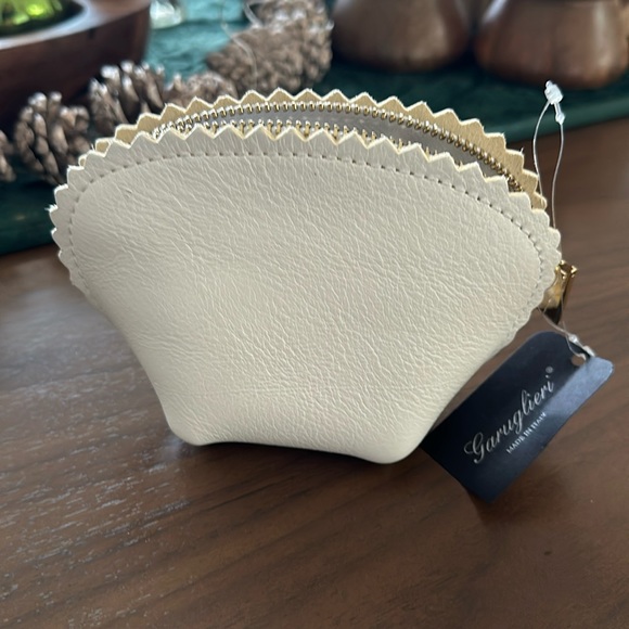 Garuglieri Small Leather White Pouch NWT - Picture 1 of 11